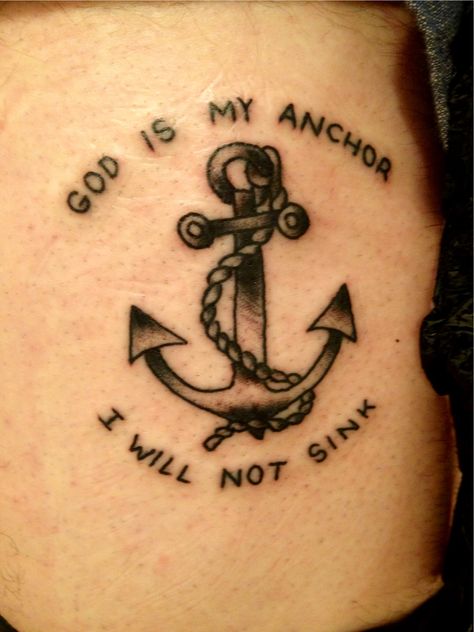 God is my anchor, i will not sink :) God Is My Anchor Tattoo, Jesus Anchor Tattoo, God Is My Anchor, Rachel Core, Jesus Anchor, Side Tat, I Refuse To Sink, Refuse To Sink, Neck Tattoos Women