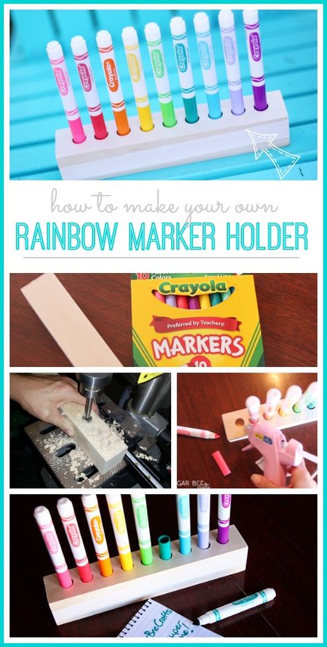 Keep all your creative supplies and markers organized with this easy DIY marker stand. Marker Storage For Kids, Marker Holder Classroom, Marker Lid Hack, Diy Marker Holder, Marker Hacks, Daycare Art, Ideas For Organizing, Early Childhood Program, Marker Holder