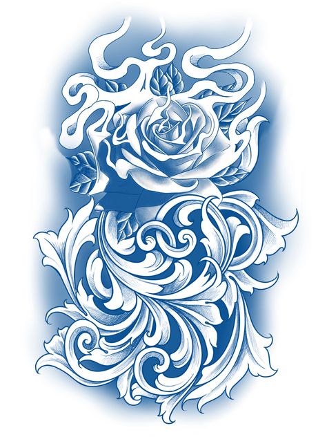 Rose Background Tattoo, Background Tattoo Design, Small Crown Tattoo, Arm Tattoos Drawing, Skull Hand Tattoo, Rose Drawing Tattoo, Filigree Tattoo, Half Sleeve Tattoos Drawings, Ribbon Vector