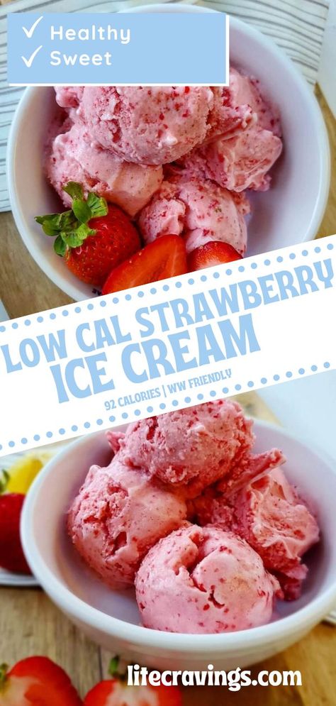 Low Sugar Ice Cream Recipes, Low Fat Ice Cream Recipe, Low Calorie Ice Cream Recipe, Healthy Strawberry Ice Cream, Low Sugar Ice Cream, Low Cal Ice Cream, Low Fat Ice Cream, Low Calorie Ice Cream, Ninja Ice Cream Recipe