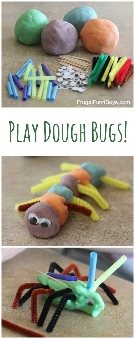 Play Dough Bugs - Make several colors of play dough and put out some loose parts for building bugs. Build A Bug Playdough, Build A Bug Craft, Kids Woodworking, Bug Activities, Insects Preschool, Dough Ideas, Bugs Preschool, Insect Activities, Insects Theme