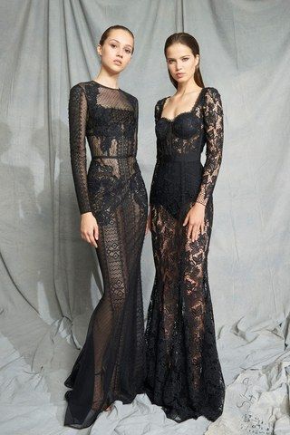 Zuhair Murad 2015, Zuhair Murad Resort, Black Lace Dresses, Black Gowns, Fashion Design Inspiration, Fashion Week Dresses, Dark Clothes, Moda Chic, Couture Runway