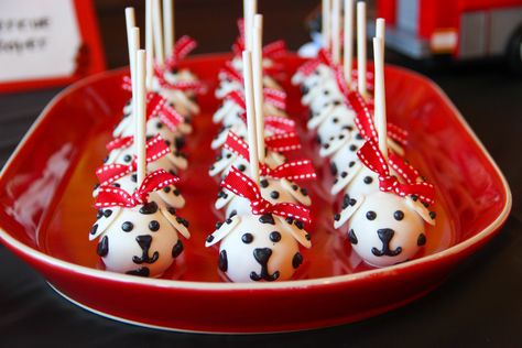 Fireman First Birthday Party, Fireman Birthday Party Food, First Birthday Firefighter Theme, Firetruck Birthday Party Food Ideas, Firefighter Themed Birthday Party, Firefighter First Birthday Party, 101 Dalmatians Birthday Party, Fireman Party Food, Fire Fighter Birthday Theme