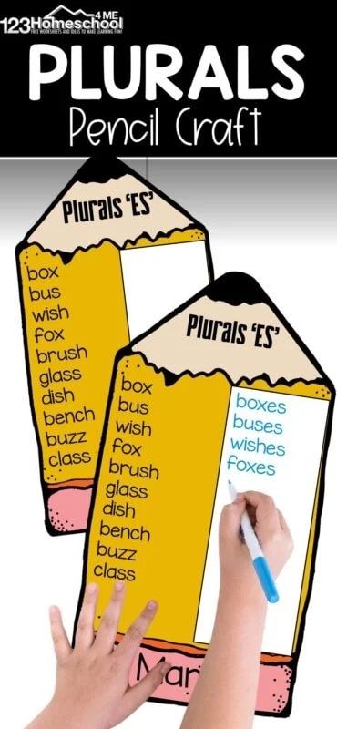 NEW FREEBIE:

Learning plural endings can be tricky. Help students master when to add just an -s or -es to make a word plural using this FREE Pencil Craft.

GET THEM HERE >>> Making Words Plural, Fun Language Arts Activities, Plural Nouns Activities, Pencil Craft, Free Educational Apps, Nouns Activities, Pencil Crafts, School Decoration, Free Homeschool Printables