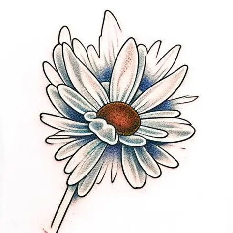 Neo Trad Daisy Tattoo, Daisy Tattoo Neo Traditional, Daisy Tattoo For Men, Traditional Daisy Tattoo, Macabre Tattoos, Tattoo Designs Vintage, Hornet Tattoo, Acorn Tattoo, Daisy Tattoo Designs