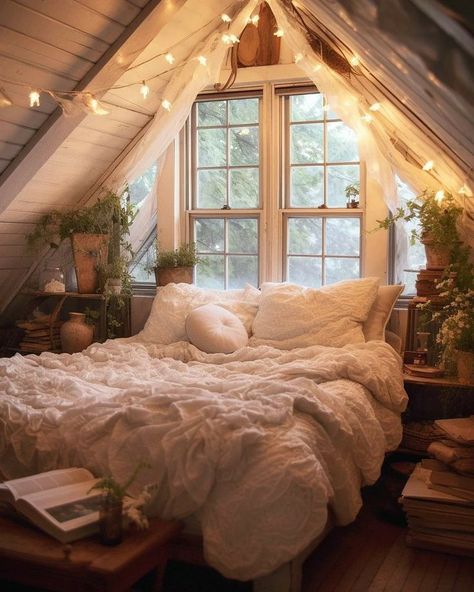 Korean Bedroom, Aesthetic Interior Design, Decor Ideas Bedroom, Attic Bedroom, Dream House Rooms, Cozy Room Decor, Dreamy Room, Home Decorating Ideas, Dream Room Inspiration