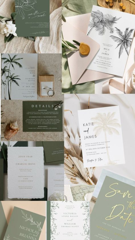 WeddingInspo Beach Wedding Green Color Palettes, Tropical Wedding Color Palette, Boho Tropical Wedding, Wedding Invitations Green, Boho Tropical, Green Color Palette, Green Wedding Invitations, Green Colour Palette, Beach Wedding Invitations