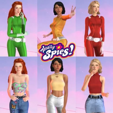 Sims 4 Totally Spies, Totally Spies Sims 4 Cc, Totally Spies Outfits, Color Liner, Spy Outfit, Sims 4 Cheats, Sims 4 Tsr, Sims 4 Challenges, Lipstick Blush