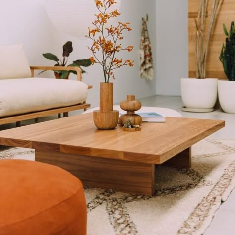 Retro Coffee Table Wood, Nature Coffee Table, Sustainable Coffee Table, Japanese Low Table Living Room, Low Coffee Tables, Low Wooden Coffee Table, Timber Coffee Table, Pop And Scott, Meja Sofa