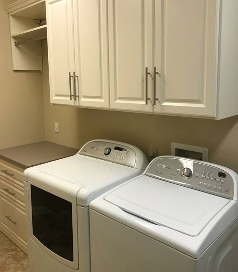 Antique Laundry Room, Laundry Room Cabinetry, White Laundry Room, Custom Laundry Room, Current Aesthetic, White Laundry Rooms, Compact Laundry, Cleaning Supplies Organization, Laundry Space