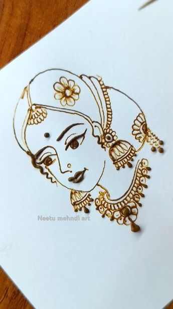 Mehndi Face Design, How To Draw Bridal Mehndi, Face Mehandi Designs, Mehandi Figure Designs, Figures Mehndi Designs, Bride Face Mehndi Design, Mehndi Figure Designs, Bridal Face Mehendi Design, Dulhan Face Mehndi Designs