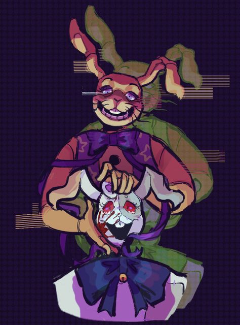 CREDITS: drvoidiguana on tumblr!! FOLLOW THEM NOW!! Fnaf Vanny And Glitchtrap, Fnaf Glitchtrap Fanart, Glitchtrap Pfp, Glitchtrap And Vanny, Glitchtrap Fanart, Vanny Fanart, Vanessa Fnaf, Vanny Fnaf, Bunny Lady