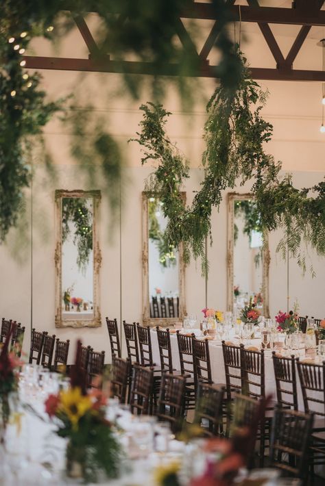 foliage garlands Foliage Garland Wedding, Hanging Foliage Wedding, Hanging Foliage, Floral Chandeliers, Hanging Florals, Florist Ideas, Hanging Centerpiece, Dyi Wedding, Barn Christmas