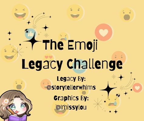 Thank ya'll for reading and playing The Emoji Legacy Challenge I hope you enjoyed it!!🤭 Sims 4 Legacy Challenge Ideas, Legacy Challenge Sims 4, Sims4 Challenge, Sims 4 Legacy Challenge, Sims 4 Legacy, Sims Legacy Challenge, Legacy Challenge, Sims Challenge, Emoji Challenge