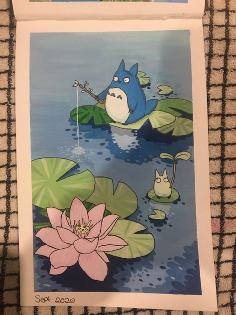 Totoro Painting, Ghibli Painting, Markers Ideas, Drawing Gifts, My Neighbour Totoro, Name Paintings, Inspired Painting, Ghibli Artwork, Posca Art