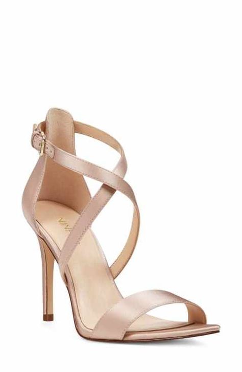 Nine West Mydebut Cross Strap Sandal (Women) Classy Heels, Zanotti Heels, Hak Tinggi, High Heels Classy, 40 Women, Casual Wedges, Giuseppe Zanotti Heels, Strappy Shoes, Satin Shoes