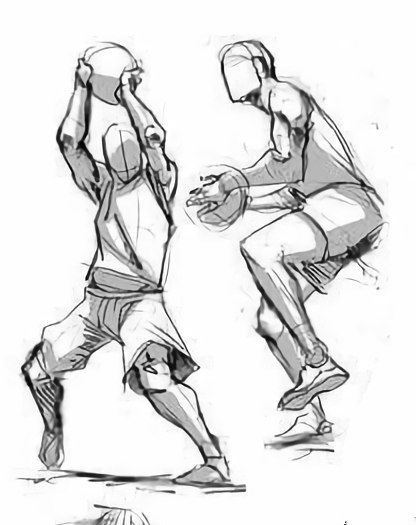 Basketball Poses, Figure Drawing Practice, Basketball Drawings, Sports Drawings, Perspective Drawing Lessons, Action Pose Reference, Body Sketches, Human Anatomy Art, Human Drawing