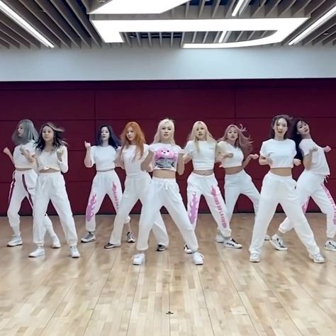 TWICE 트와이스 on Instagram: “TWICE(트와이스) “MORE & MORE” Dance Practice Video - #TWICE #트와이스 #ONCE #원스 #MOREandMORE - {#nayeon #나연 #jeongyeon #정연 #momo…” Twice Dance Practice Outfits, Jyp Practice Room, Hairstyles For Dance Practice, Dance Crew Outfits, Hairstyles For Dance, Dance Practice Outfits, Twice Yes Or Yes, Practice Room, Cover Dance