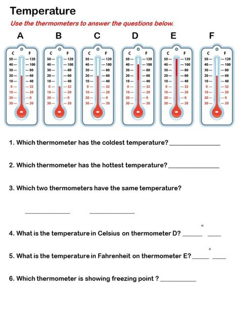 Temperature Worksheet Temperature Worksheets Grade 3, Temperature Worksheet, Grade 5 Math Worksheets, Adverbs Worksheet, Rounding Decimals, Measurement Worksheets, Education Templates, Teacher Worksheets, Science Worksheets