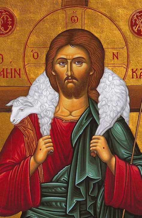 Jesus Christ the Good Shepherd orthodox icon reproduction on a wooden plaque. Ready to ship. Dimensions: Medium - 10cm x 13.5cm / 3.93inches x 5.31inches Large - 12cm x 16.5cm / 4.72inches x 6.49inches The colors may slightly vary on your display. Note that there is no hook at the backside. Artwork will be packaged with care to ensure safe delivery to your home. God Orthodox Icon, Jesus Christ Orthodox Icons, Jesus Orthodox Icons, Jesus Iconography, Jesus Holding Lamb, Orthodox Jesus, Ortodox Icon, Orthodox Iconography, Christ The Good Shepherd