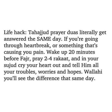 Love is when the world is asleep but you are up,talking to your Creator about the things that only He can change..Subhan'Allah, the power of Tahjud♡ Tahajjud Prayer, Powerful Dua, Mekka Islam, Religion Quotes, Short Islamic Quotes, Best Quran Quotes, Islamic Information, Pray Quotes, Best Islamic Quotes