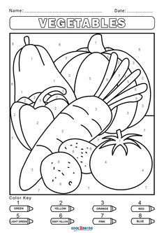 Free Color by Number Worksheets | Cool2bKids Activity Pages For Kids Free Printables, Free Color By Number, Colour By Number, Kids Christmas Coloring Pages, Color Worksheets For Preschool, Vegetable Coloring Pages, Materi Bahasa Inggris, Color By Number Printable, Kindergarten Colors