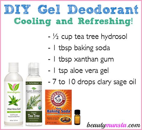 Fancy a non-greasy refreshing deodorant for the summer? Then make this homemade gel deodorant! It’s so easy plus it works really well! Gel Deodorant, Natural Beauty Hacks, Homemade Deodorant Recipe, Bad Body Odor, Body Care Recipes, Deodorant Recipes, Pure Aloe Vera Gel, Clary Sage Oil, Homemade Deodorant