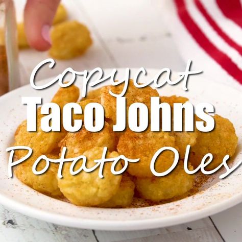 Taco Johns Potato Ole Seasoning, Potato Ole Seasoning, Taco Johns, Crowd Cheers, Taco John's, Mexican Fast Food, Homemade Hashbrowns, Crunchy Potatoes, Crispy Tacos