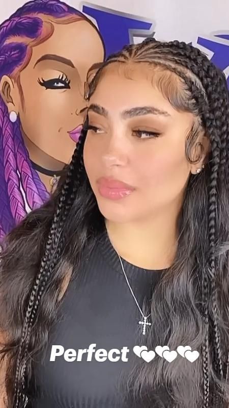 Braids With Hair Left Out In The Back, Puerto Rican Hairstyles Braids, Hispanics With Braids, Latina Hair Braids, Mermaid Braids With Weave, Braids For Mexicans, Braids On Round Face, Braid Hairstyles Mexican, Braids At Top Of Head