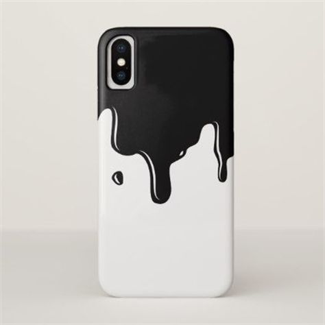 . Diy Black Phone Case Ideas, Black Phone Case Painting, Custom Coque Telephone, Custom Coque, Slime Dripping, Black Slime, Bff Phone Cases, Phone Case Diy Paint, Diy Phone Case Design