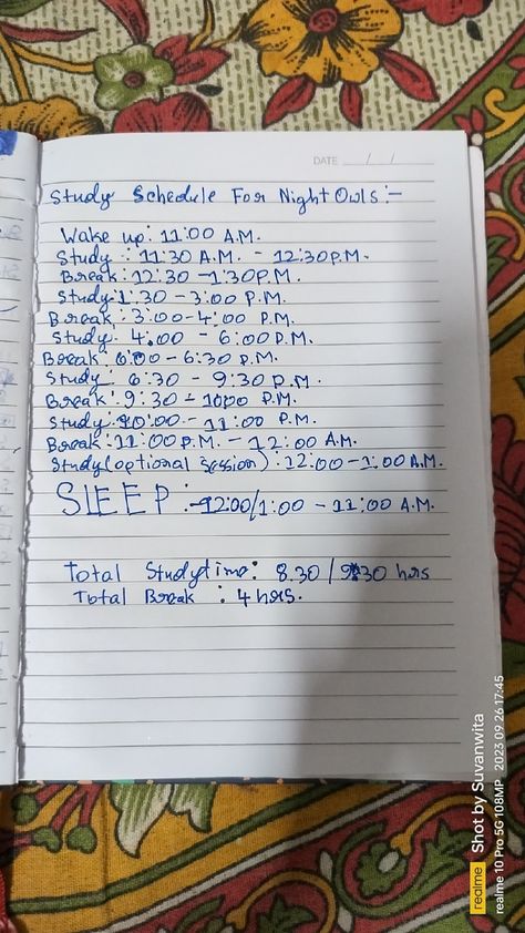 Night Study Routine Schedule, Holiday Study Routine, Night Owl Routine, Night Owl Study Routine Schedule, Study Timetable For Night Owls, Night Time Study Routine, Night Study Schedule, Study Schedule For Night Owls, Routine For Night Owls