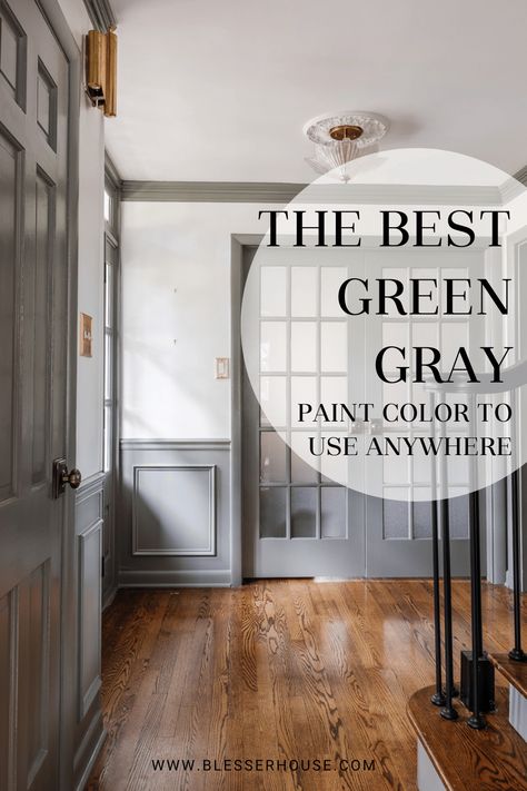 A paint color study of Sherwin Williams Willowleaf and how you can use this versatile earthy and elegant color in your home. Paint Colors For Plant Rooms, Vintage Green Paint Color, Green Grey Paint Color, Farmhouse Green Paint Colors, Gray Green Paint Colors, Green Gray Paint, Blesser House, White Foyer, Navy Blue Paint Colors