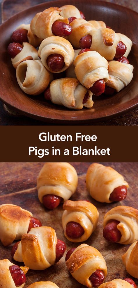 Gluten And Dairy Free Super Bowl Food, Gluten Free Dairy Free Super Bowl Snacks, Gluten Free Pigs In A Blanket Bisquick, Gf Df Party Food, Pigs In A Blanket Recipe Gluten Free, Super Bowl Party Food Gluten Free Dairy Free, Gf Pigs In A Blanket, Football Food Gluten Free, Gf Df Finger Foods