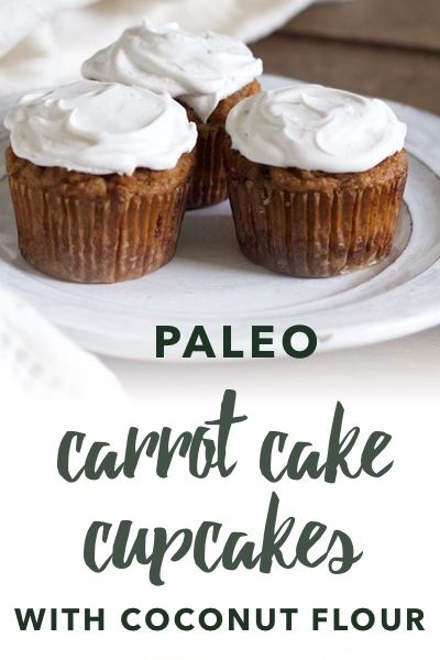 Need a delicious Paleo dessert recipe? Try these Paleo Carrot Cake Cupcakes with Coconut Frosting, they are extra moist making them a great paleo dessert! #paleodessert #healthy #glutenfree #paleodiet #paleorecipe #dairyfree #nutfree #sugarfree #coconutflour Paleo Carrot Cake, Coconut Flour Recipes, Coconut Frosting, Paleo Recipes Dessert, Carrot Cake Cupcakes, Paleo Baking, Low Carb Dessert, Paleo Desserts, Cake Cupcakes