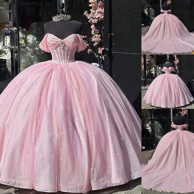 Great shopping ideas for Pink Quinceanera Dresses Ball Gown Glitter Sweet16 Birthday Pageant Beaded Dress, Women's Dresses Glitter Dress Pink, Sweet 16 Dresses Pink Long, Light Pink Dress Prom, Quincerea Dresses, 15th Birthday Dresses, Sweet 16 Dresses Pink, Light Pink Quince Dresses, Sweet 16 Decorations Ideas, Pink Ballroom Dress