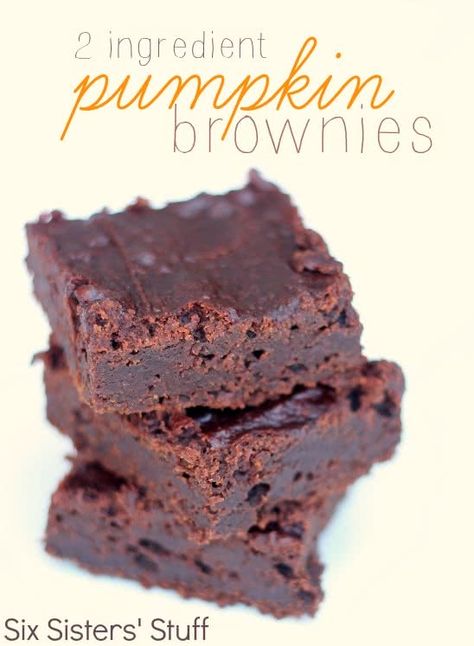 Pumpkin Brownies, Two Ingredient, 2 Ingredient, Brownie Mix, Yummy Sweets, Canned Pumpkin, Fall Desserts, Eat Dessert, Perfect Desserts