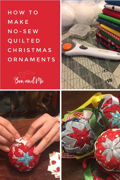 Christmas Tree Ornaments To Make, Diy Quilted Christmas Ornaments, Sewn Christmas Ornaments, Folded Fabric Ornaments, Beautiful Ornaments, Quilted Ornaments, Fabric Christmas Ornaments Diy, Quilted Christmas Ornaments, Christmas Ornaments Diy