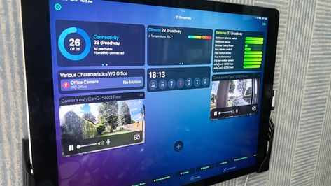 How to reuse an iPad as a HomeKit dashboard | AppleInsider Old Ipad Uses Ideas, Ipad Dashboard, Ipad For Business, Home Assistant Dashboard, Digital Wall Calendar, Family Command Center Wall, Ipad Wall Mount, Tablet Wall Mount, Home Command Center