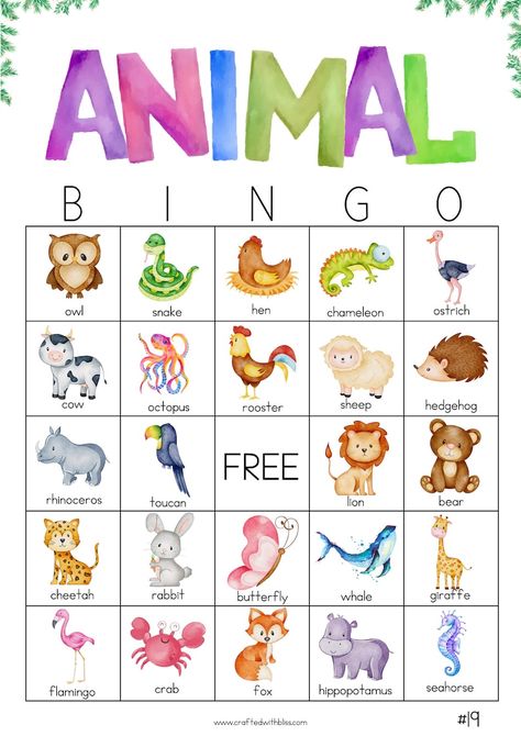 50 Animal Party Bingo Cards Classroom Game, Bingo Game, Animal Party Game Work Office Game Games for Adults Game Night Animal Birthday Games - Etsy Egypt Animal Party Games, Free Printable Bingo Cards, Bingo Games For Kids, Game Bingo, Free Bingo Cards, Bingo Party, Bingo For Kids, Bingo Template, Bingo Cards Printable