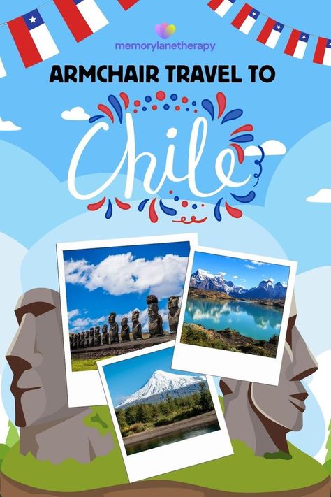 From exploring the majestic Andes mountains to savoring the flavors of Chilean cuisine, this guide offers a step-by-step approach to hosting memorable Armchair Travel sessions. We aim to spark joy, foster connections, and ignite a sense of adventure among seniors through practical advice and imaginative suggestions, ensuring that every Armchair Travel to Chile event is a hit. Armchair Travel, Andes Mountains, Aged Care, Spark Joy, Practical Advice, Memory Lane, Chile, The Fosters, Step By Step