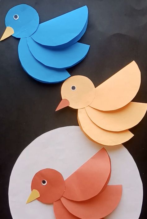 Shape Birds Preschool, Preschool Bird Crafts, Birds Crafts Preschool, Bird Art Projects For Kids, Bird Activities For Kids, Birds Activities, Bird Crafts Preschool, Arts And Crafts For Kids Toddlers, Nature Birthday