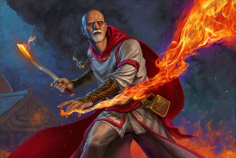 ArtStation - Fighter priest of Sogron the God of fire Fire Priest, Fire Priest Art, Fire Paladin Dnd, Fire Cleric Dnd, Fire Knight Fantasy Art, Flame Knight Fantasy Art, Warrior Priest, Eternal Flame, God Art