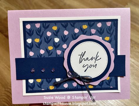 Stampin Up Delightfully Eclectic Dsp, Delightfully Eclectic Dsp, Stylish Shapes Dies, Bee My Valentine, Stampin Up Dsp, Homemade Birthday Cards, Dsp Cards, Card Stamping, Woven Ribbon