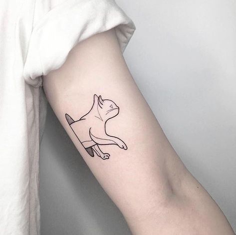 Happy #CatTatThursday! 🐈✨⠀ ⠀ One way in... and one way out! We just love these cat tattoos by @hello_surie! #cattooswelove #lightattheendofthetunnel Tattoos For Women Cat, Portal Tattoo, Simple Leg Tattoos, Cat Outline Tattoo, Cat Portrait Tattoos, Kitten Tattoo, Maching Tattoos, Cute Cat Tattoo, Cat Walking