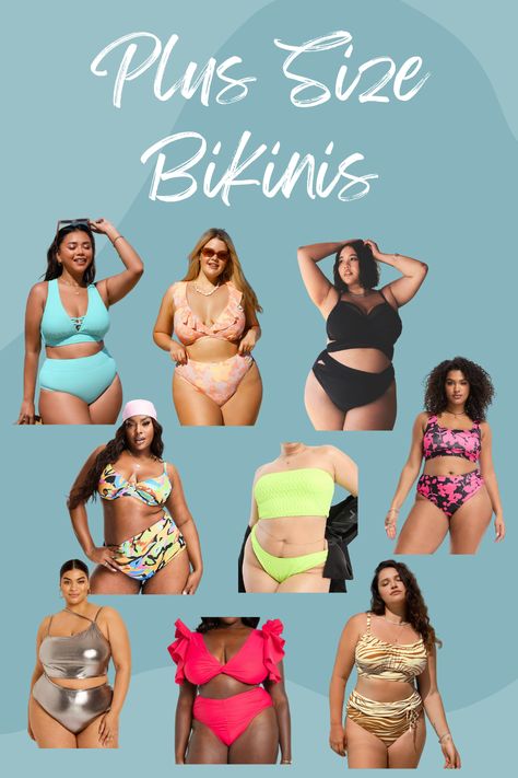 These plus size swimsuits are perfect for the beach or pool this summer! Plus Size Summer Outfits Beach, Apple Body Shape Outfits, Plus Size Bikinis, Apple Body Shapes, Water Bearer, Plus Size Summer Outfits, Resort Fashion, Plus Size Swim, Best Swimsuits