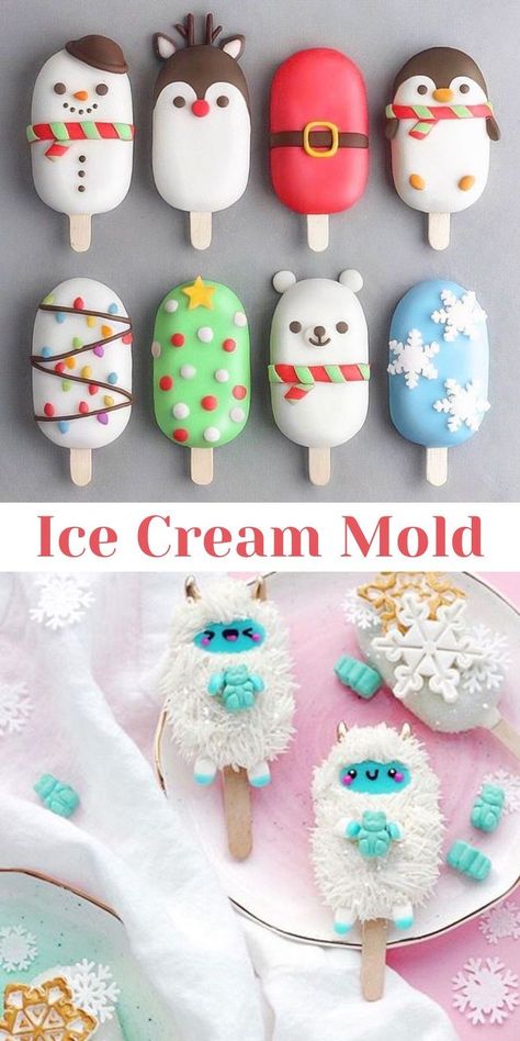 Popsicles Cake, Xmas Desserts, Cake Pop Decorating, Christmas Cake Pops, Christmas Homemade, Chocolate Covered Treats, Cute Baking, Popsicle Molds, Premium Food