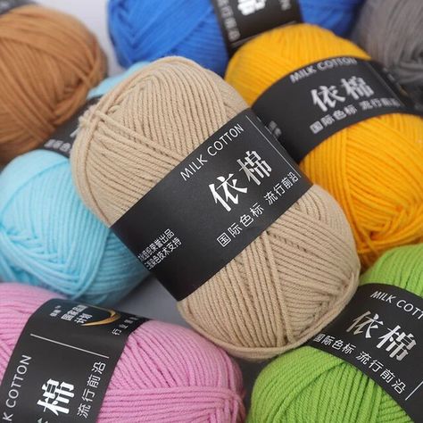 Milk Cotton Yarn Crochet Yarns | Milk Yarn Knitting | Crochet Yarn Soft Milk - 4ply Silk - Aliexpress Milk Cotton Yarn Projects, White Cotton Yarn Crochet, Crochet Milk Carton, Cotton Yarn Crochet Projects, Milk Crochet, Soften Acrylic Yarn, Cotton Yarn Projects, Silk Milk, Milk Cotton Yarn