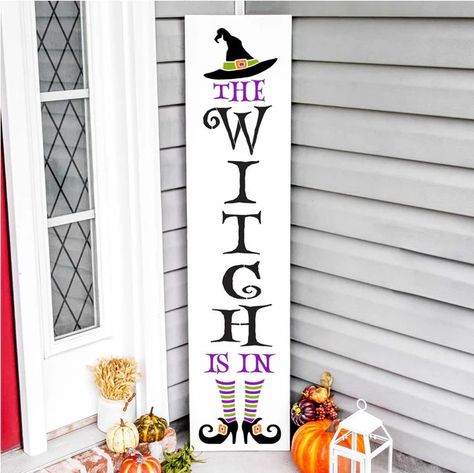 Porch Leaners| WallCutz Crafts Porch Stencil, Christmas Tree Stencil, Porch Leaners, Witch Boots, Farmhouse Style Christmas, Tree Stencil, Christmas Stencils, Fall Sign, Wooden Canvas