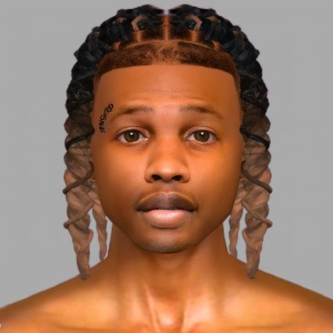 Lil Durk | Patreon Lil Durk Sims 4, King Von Sims 4, Celebrity Sims 4 Cc, Sims Skins, Premade Sims, Sims 4 Cas Background, Ja Morant Style, Sims 4 Nails, Male Sims