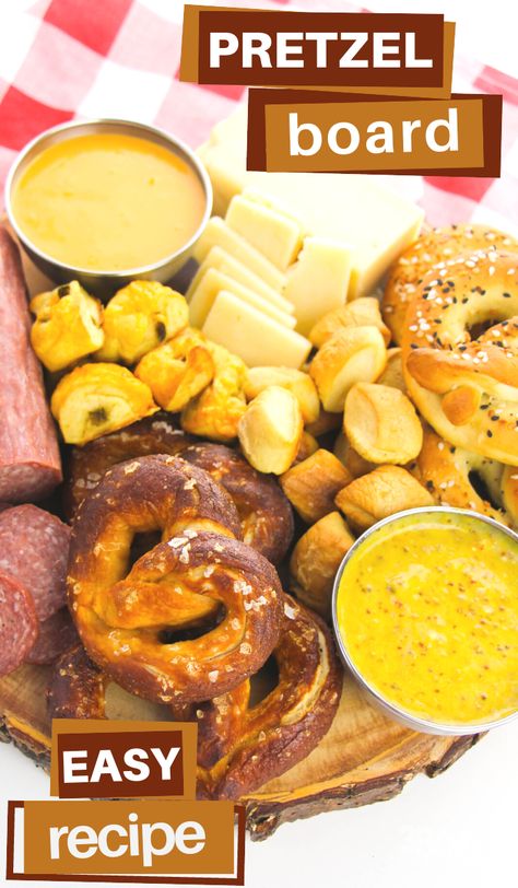 Soft Pretzel Board Ideas, Charcuterie Board Popcorn, Soft Pretzel Charcuterie Board, Unique Food Boards For Parties, Pretzel Board Ideas, Pretzel Charcuterie Board Ideas, Pretzel Charcuterie Board, Pretzel Charcuterie, Pretzel Board